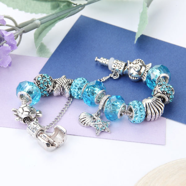 Starfish Shell Turtle Charm Bracelet  - Free