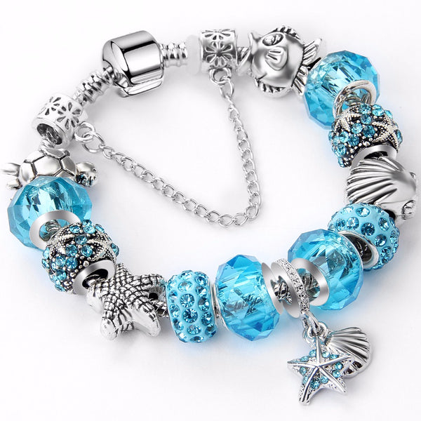 Starfish Shell Turtle Charm Bracelet  - Free