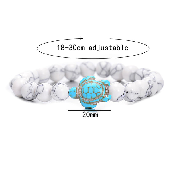 Sea Turtle Natural Stone Bracelet