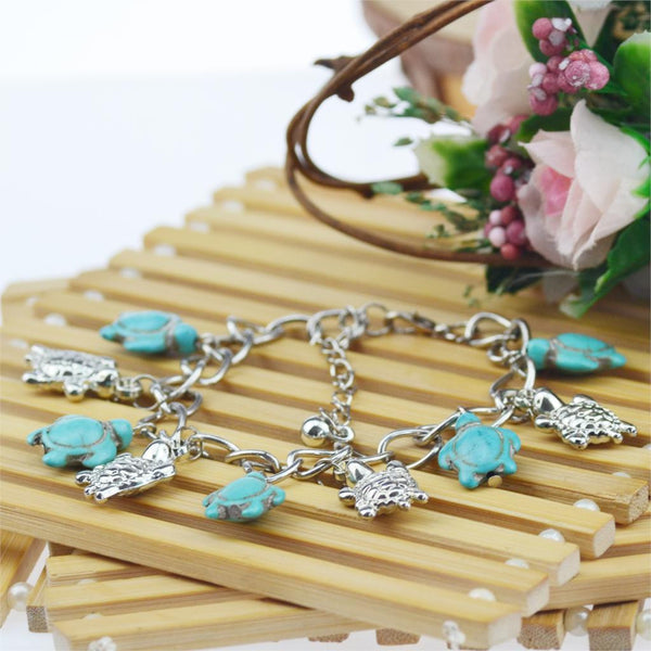 Bohemia Style Turquoise Turtle Charm Bracelet - Free, Just Pay Shipping!
