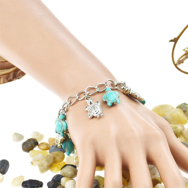 Bohemia Style Turquoise Turtle Charm Bracelet - Free, Just Pay Shipping!
