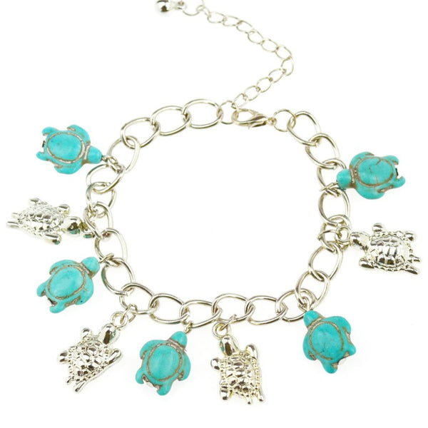 Bohemia Style Turquoise Turtle Charm Bracelet - Free, Just Pay Shipping!