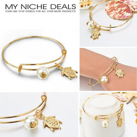Lovely Adjustable Turtle Bangle Pearl Bracelet