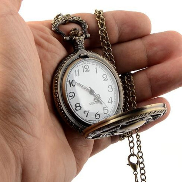Steampunk Skull Quartz Pocket Watch