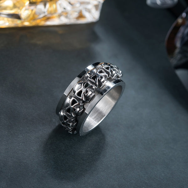 Skull Rotating Spinner Gothic Ring