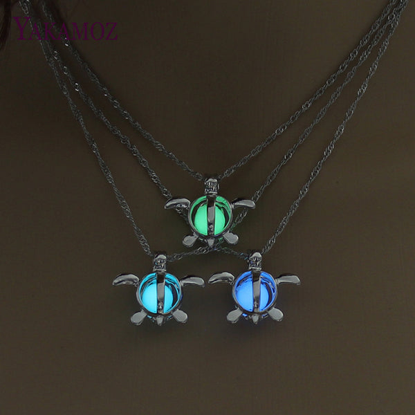 Glow In The Dark Sea Turtle Pendant Necklace