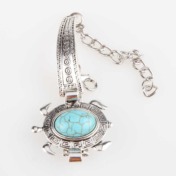 Silver Plated Sea Turtle Shaped Turquoise Fashion Bracelet - Free Shipping!