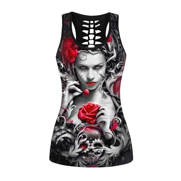 Women 3d Print Skulls Sleeveless Tops