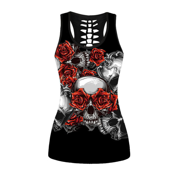 Women 3d Print Skulls Sleeveless Tops
