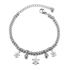 Sea Turtles Stainless Steel Charm Bracelet