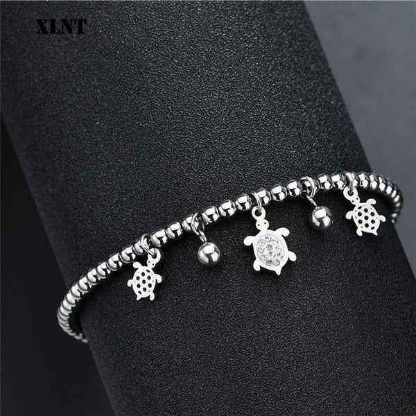 Sea Turtles Stainless Steel Charm Bracelet