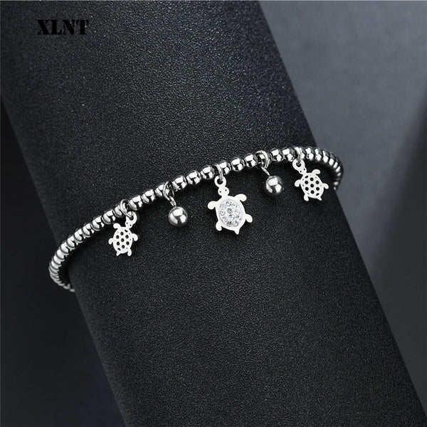 Sea Turtles Stainless Steel Charm Bracelet
