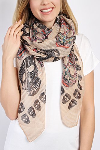 Sugar Skull Print Scarf Wrap