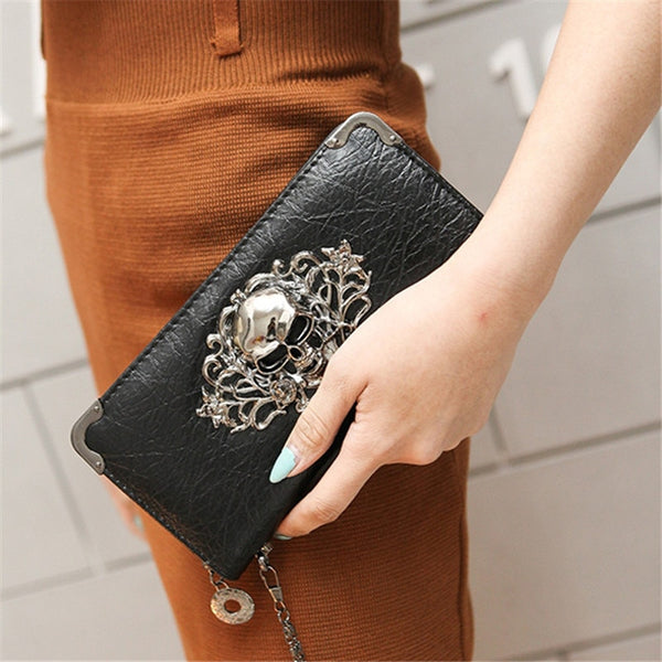 Vintage Skull Clutch Wallet