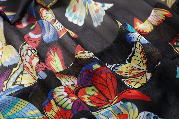 Butterfly Loose Chiffon Kimono Cardigan Beach Swim Cover Up Blouse