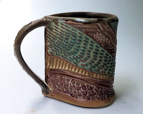 Sea Turtle Handmade Stoneware Pottery Mug 12 oz