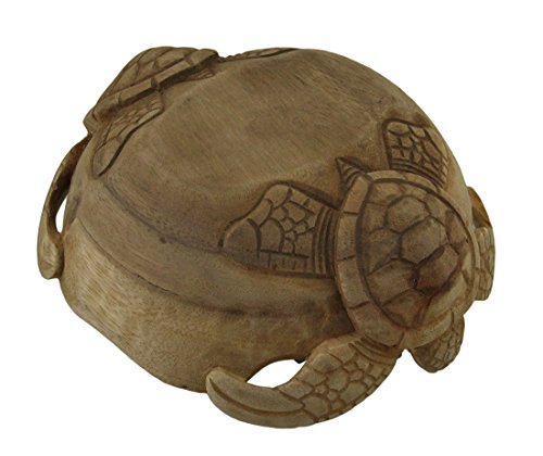 Wooden Sea Turtle Twins Scallop Edge Centerpiece Bowl