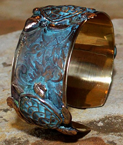Solid Brass Sea Turtle Cuff Bracelet