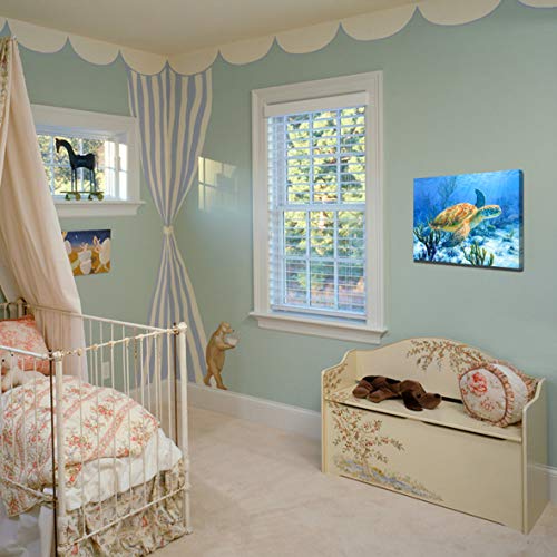 Sea Turtle Wall Decor Framed Canvas Print - Size:12"x16"inch
