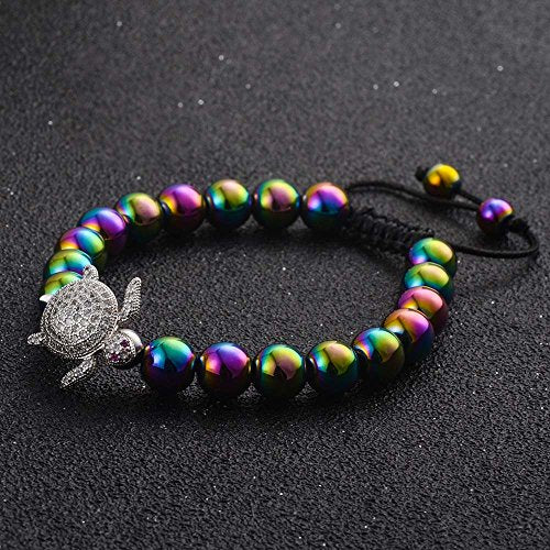 Sea Turtle Rainbow Hematite Bracelet