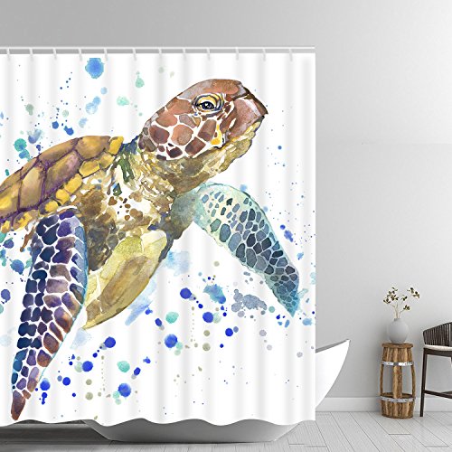 Sea Turtle Shower Curtain 70" L × 69" W