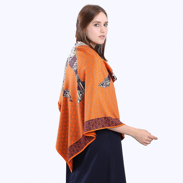 Twill Silk Horse Print Scarf