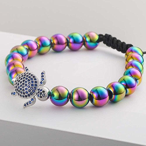 Sea Turtle Rainbow Hematite Bracelet