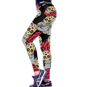 Sugar Skull Leggings - Black