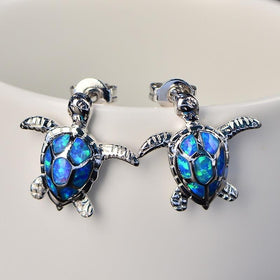 1Pair Sea Turtle Enamel Stud Earrings