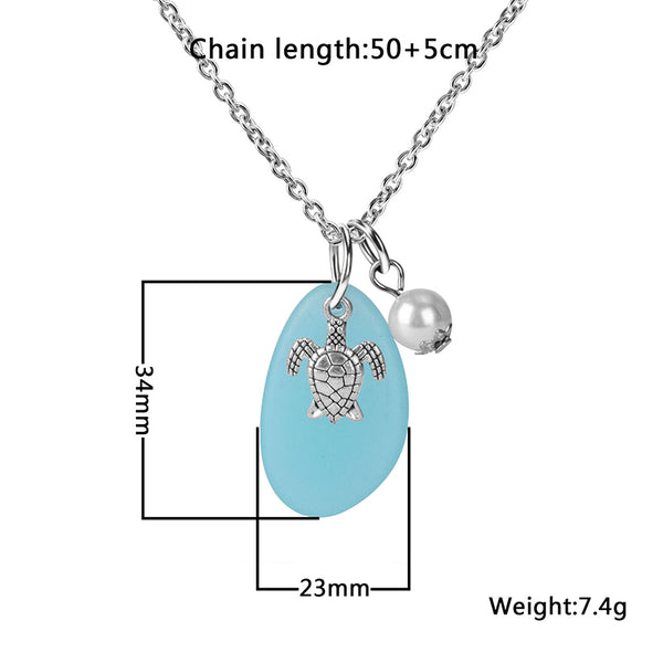 Silver Sea Turtle Pendant Necklace