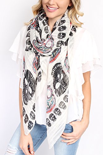 Sugar Skull Print Scarf Wrap