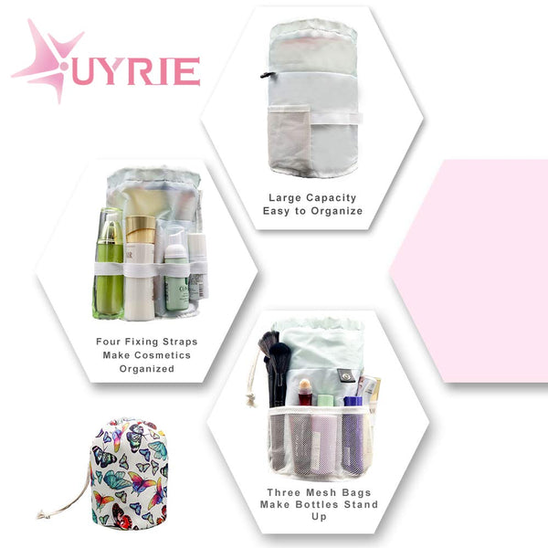 Portable Butterfly Makeup Toiletry Cosmetic Travel Organizer Bag