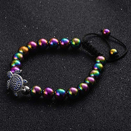 Sea Turtle Rainbow Hematite Bracelet