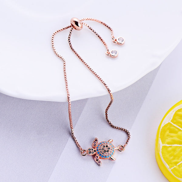 Sea Turtle CZ Zircon Adjustable Bracelet