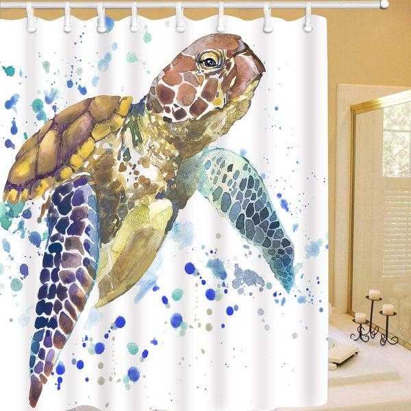 Sea Turtle Shower Curtain 70" L × 69" W