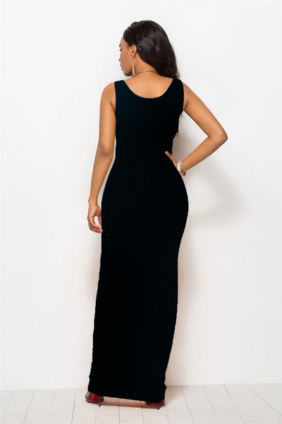 Black Sleeveless Long Maxi Dress