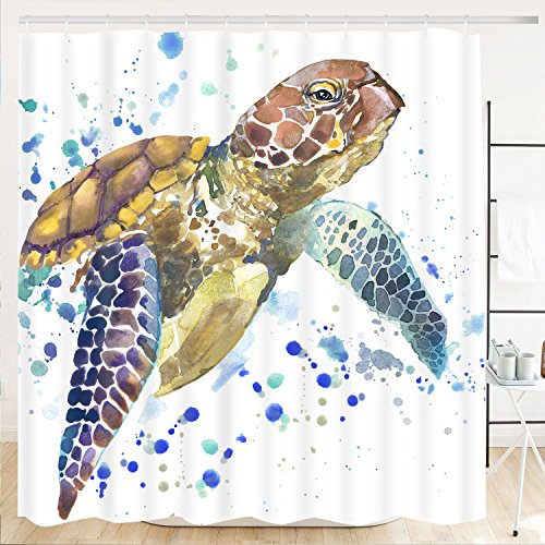 Sea Turtle Shower Curtain 70" L × 69" W