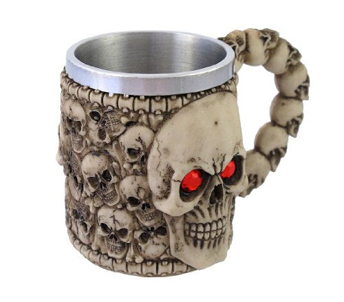 Wickedly Awesome Skull Mug with Red Eyes