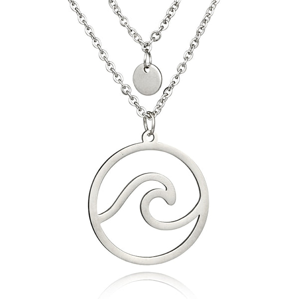 Ocean Wave Charm Necklace