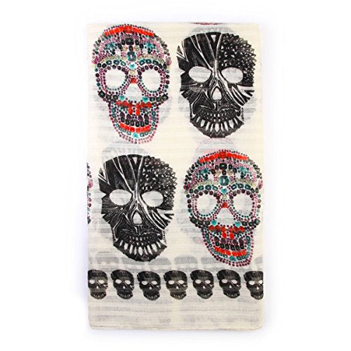 Sugar Skull Print Scarf Wrap