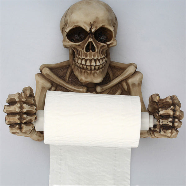 Skull Toilet Paper Holder Wall Mount
