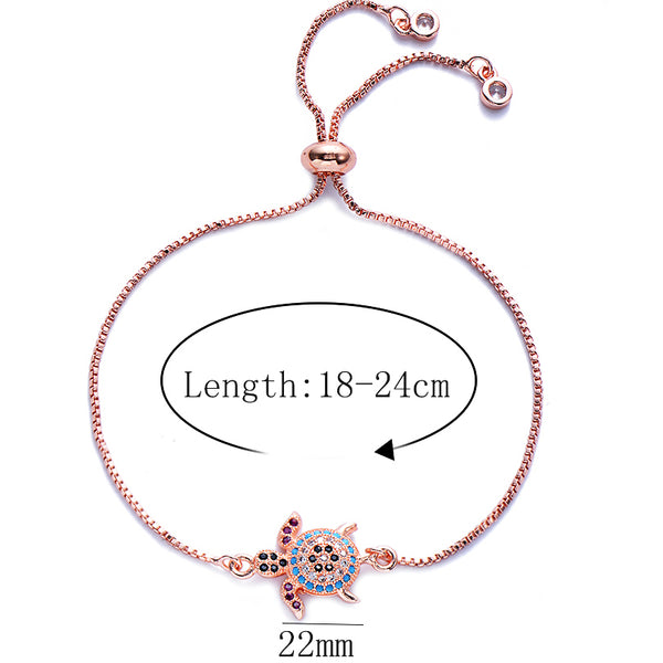 Sea Turtle CZ Zircon Adjustable Bracelet