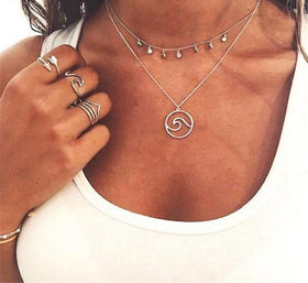 Ocean Wave Charm Necklace