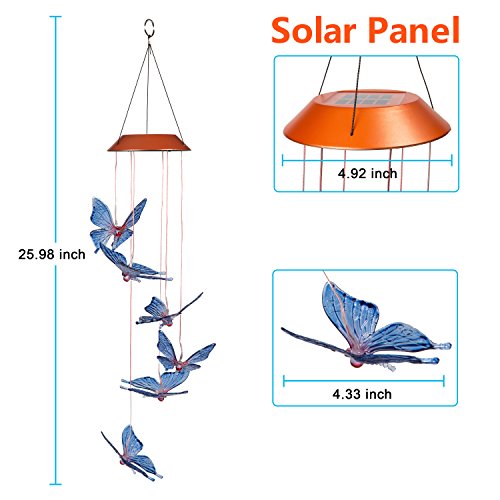 LED Color Changing Solar Butterfly Wind Chime