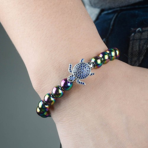 Sea Turtle Rainbow Hematite Bracelet