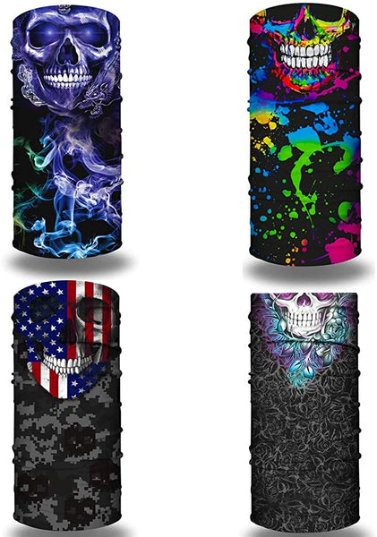 Women Skull Tube Face Mask - 4 Pack