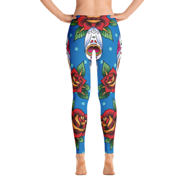 Rose Skull Leggings For Women