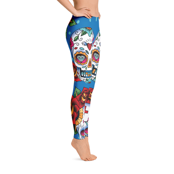 Rose Skull Leggings For Women