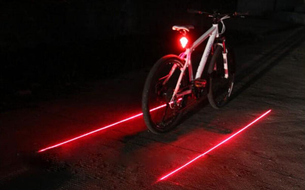 LASER + LED FLASHING LAMP REAR LIGHT CYCLING BICYCLE BIKE- Free Shipping
