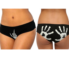 PALM SKULL PRINTED BLACK PANTIES